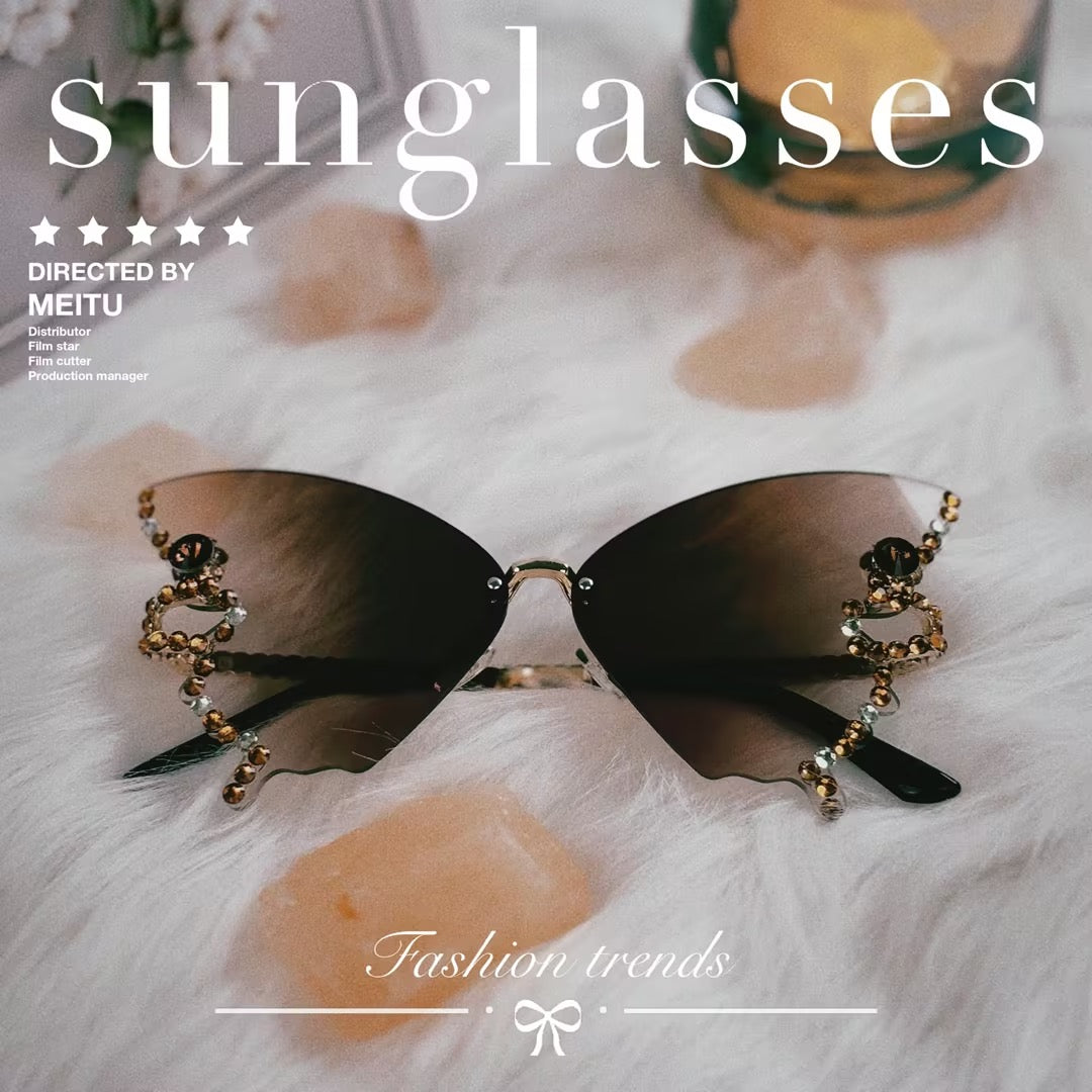 butterfly sunglasses in summer 2025. Different colors bring you different experiences, suitable for different scenes such as travel, play, party, dance, beach, shopping, etc.