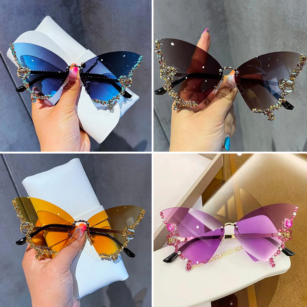 butterfly sunglasses in summer 2025. Different colors bring you different experiences, suitable for different scenes such as travel, play, party, dance, beach, shopping, etc.